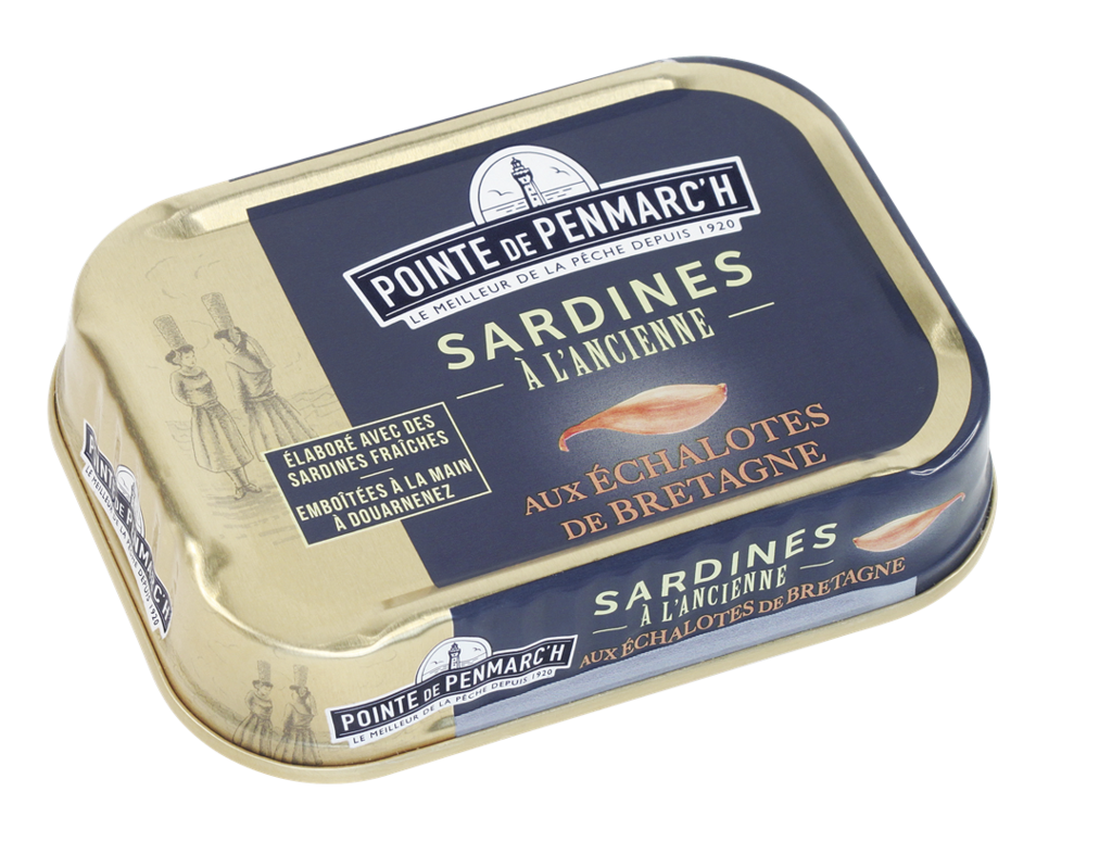 Sardinhas em Azeite de Oliva e Cebolas Chalotas 115g - Point de Penmarc'h