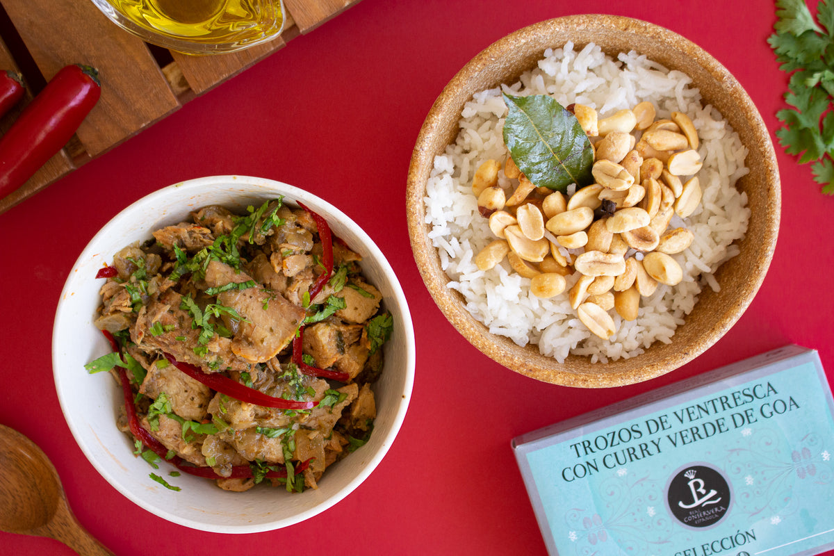 Atum ao Curry Verde com Arroz