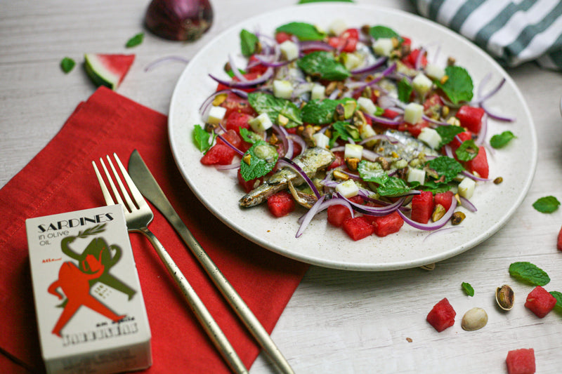 Salada de sardinha com melancia!