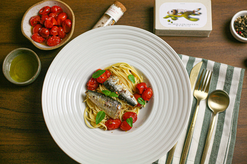 Spaghettini com Sardinhas Petingas!