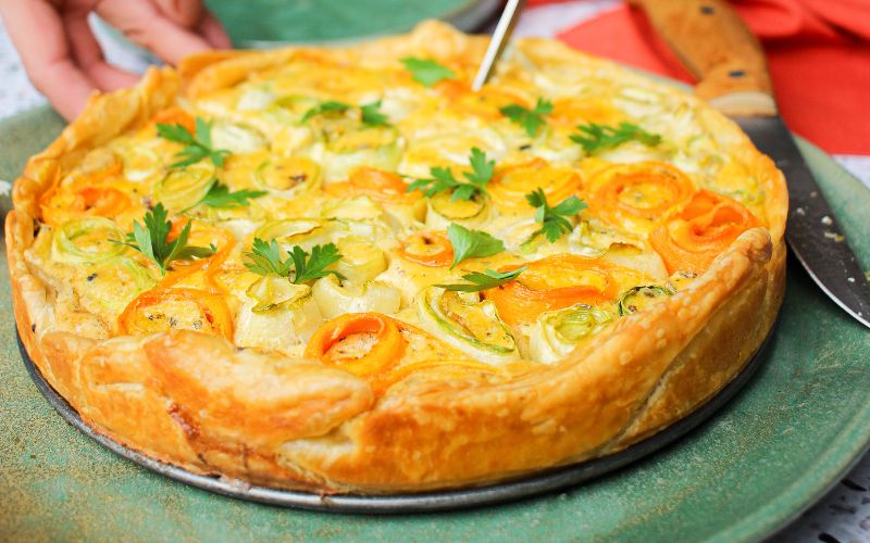 Torta de legumes com sardinha