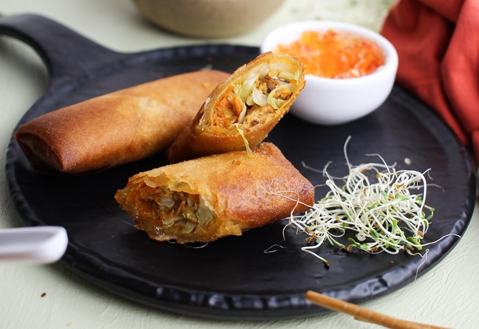 Harumaki de Sardinha em Molho de Tomate - receitas Fui ao Mar