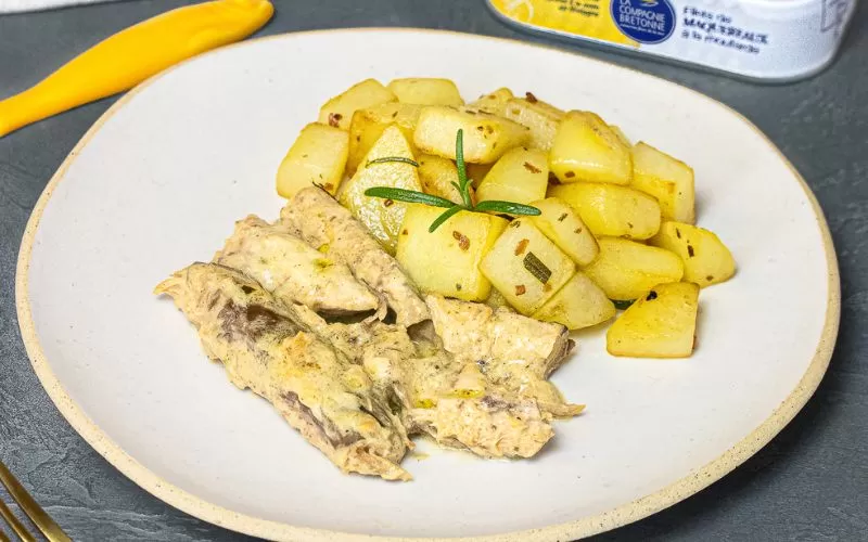 receitas Filé de cavala com molho mostarda e batata sauté - fui ao mar